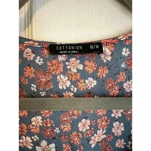 Cotton on Woven Marissa Gathered Front Mini Dress Size M Floral - Picture 2 of 6